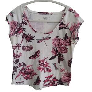 Y2K Talbots Petites baby doll tee sz S CottonDragonfly/Floral fairy Whimsigoth